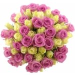 Kytice 55 vícebarevných růží AIGLE 50 cm – Sleviste.cz