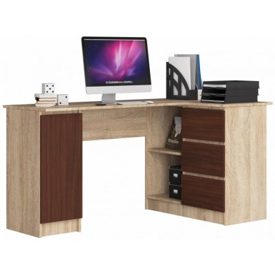 Ak Furniture B-20 rohový dub sonoma / wenge pravý