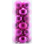 DECOLED Sada vánočních ozdob růžové 8 cm plastové koule, 12× lesk, 12× mat, balení 24 ks – Hledejceny.cz