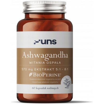 UNS Ashwagandha 570 mg + Bioperine 60 vege kapslí – Hledejceny.cz