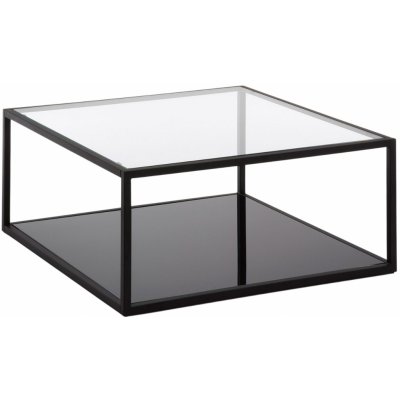 Kave Home Blackhill 80 x 80 cm černá se skleněnou deskou – Zboží Dáma