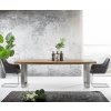 Jídelní stůl DELIFE Jídelní stůl Classic-Edge 240x120/80 cm eliptická rovná hrana z exotického dřeva