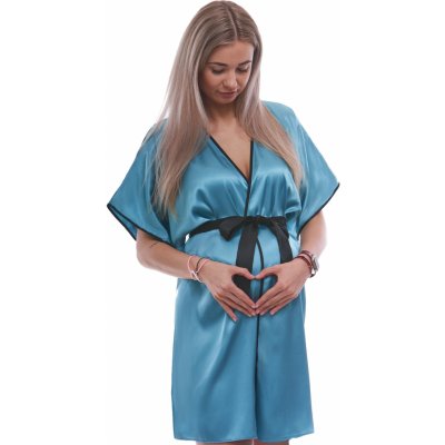 Saténový župan do porodnice zelený 1E8520 zelená – Zboží Dáma