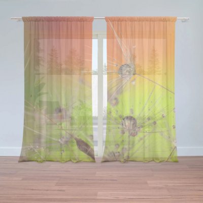 Sablio Záclony Odkvetlé pampelišky: 2ks 150x250cm – Hledejceny.cz