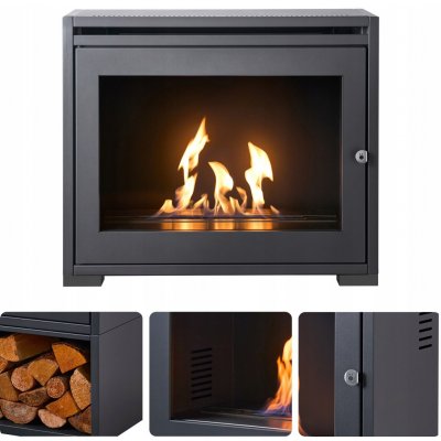 Oko Volně stojící bio krb 75 x 64 x 35 cm šedý – Zboží Mobilmania