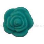 Silikonový korálek květina tyrkys 21 mm – Sleviste.cz