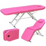 GreatDEshop2021 Masážní stůl Terapeutický stůl Masážní postel Kosmetický stůl Masážní stůl 3 sekce Masážní židle Salon SPA Růžová