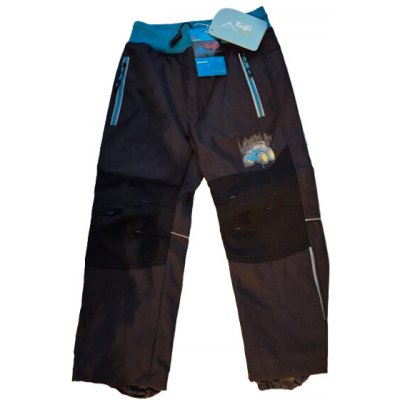 Kugo Dětské softshellové kalhoty černá + modrá – Zboží Mobilmania