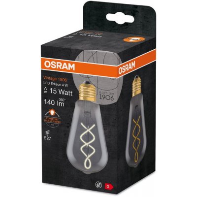 Osram LED žárovka E27 ST64 4W = 15W 140lm 1800K Teplá bílá