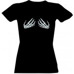 Tričko s potiskem Fluorescenční motiv rukou dámské Černá – Zboží Dáma