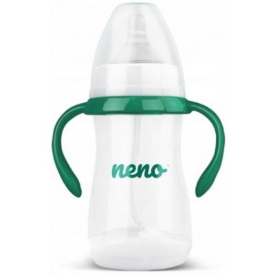 Neno Bottle antikoliková lahvička s úchyty bílá/zelená 240 ml – Zboží Mobilmania