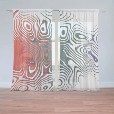 Záclony Dvoubarevná abstrakce: 2 ks - 150x250 cm - Sablio – Hledejceny.cz