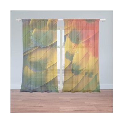 Sablio Záclony Barevné peří: 2ks 150x250cm – Hledejceny.cz