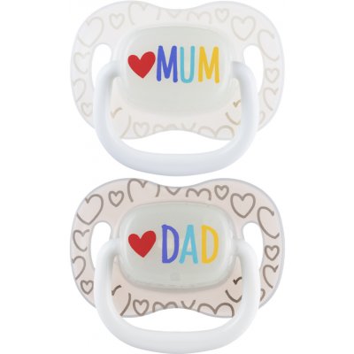 Canpol babies silikonový dudlík svítící Mum & Dad 2 ks – Zboží Dáma