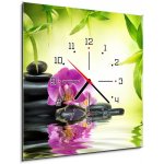 Obraz s hodinami 1D - 50 x 50 cm - alternative massage in bamboo garden on water alternativní masáž v bambusové zahradě na vodě – Hledejceny.cz