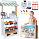 Derrson dřevěný XL Farmer Shop obchod s pokladnou váhou a doplňky W5295 – Zboží Dáma