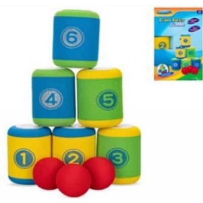 Házecí hra Shoď plechovky 6ks s míčkem 3ks v krabičce – Zboží Dáma