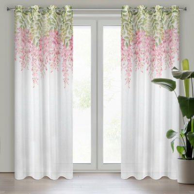 EUROFIRANY ZÁCLONA NA KROUŽCÍCH JULIETA 140X250 CM VÍCEBAREVNÁ – Zboží Mobilmania