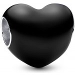 Pandora Romantický korálek Metalické černé srdce Moments 793337C04 – Zboží Dáma