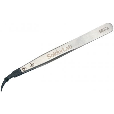 SolderLab Antistatická pinzeta ESD SL-7A ohnutá – Zboží Mobilmania