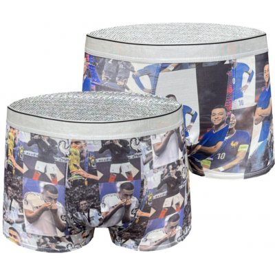 PeSaiL chlapecké boxerky s potiskem fotbalisty Francie Kylian Mbappe 2ks/balení – Zboží Dáma