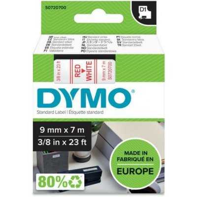 Dymo originální páska do tiskárny štítků, Dymo, 40915, S0720700, červený tisk/bílý podklad 40915 – Zboží Živě
