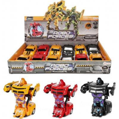Teddies Transformer auto/robot kov/plast 13cm 3 barvy na zpětné natažení – Hledejceny.cz