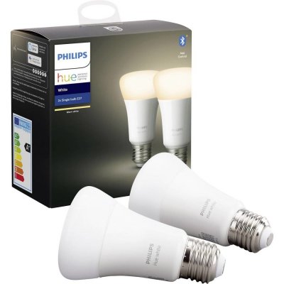 Philips Hue BT LED 9.5W teplá bílá 2 ks stmívatelná LED žárovka E27 806lm 2700K
