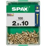 Spax Uni vrut zápust.hlava PZ/Z1, S-CUT plný závit, Yellox, 2,5 x 10 mm, 100 ks – Hledejceny.cz