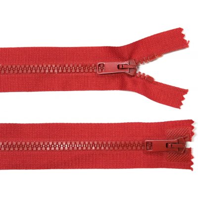 KOH-I-NOOR Kostěný zip no.5 rozepínací dvoucestný 55cm červený – Hledejceny.cz