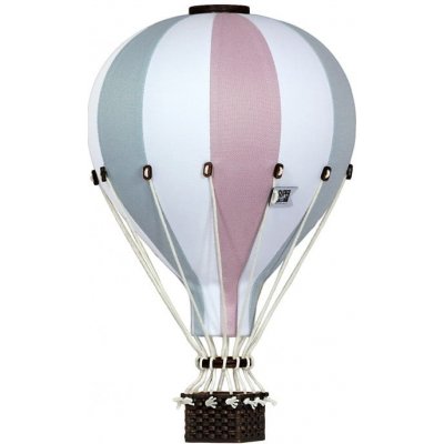 Super balloon dekorační horkovzdušný balón růžová/šedozelená M – Zboží Dáma