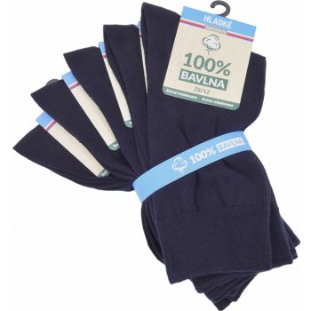 RS Hladké jednobarevné 100% bavlněné ponožky navy