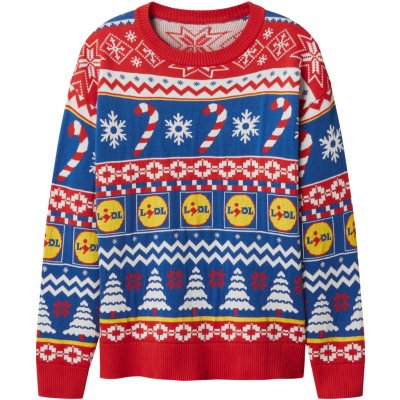 Dámský vánoční svetr LIDL červená bílá modrá – Zbozi.Blesk.cz