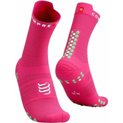 Compressport Pro Racing Socks v4.0 Run High Hot Pink/Summer Green – Zboží Mobilmania