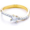 Prsteny Savicki prsten dvoubarevné zlato zirkony C 13008 PI