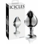 Icicles No. 25 kuželovitý skleněný anální kolík průhledný – Zboží Dáma