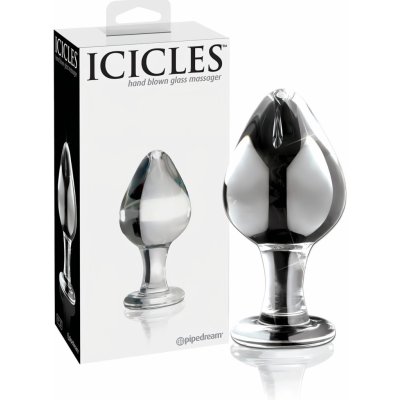 Icicles No. 25 kuželovitý skleněný anální kolík průhledný – Zboží Dáma
