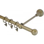 GARNÝŽE-HEBR Garnýž Koule antik zlatá jednoduchá 240 cm – Sleviste.cz