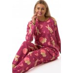 Dámské pyžamo z teplé bavlny malinové s pohádkovými králíčky 1TB0099 vínová – Zbozi.Blesk.cz