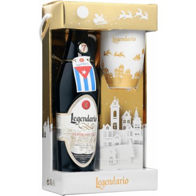 Legendario Elixir de Cuba 7y + 1 hrnek 34% 0,7 l (darčekové balenie)