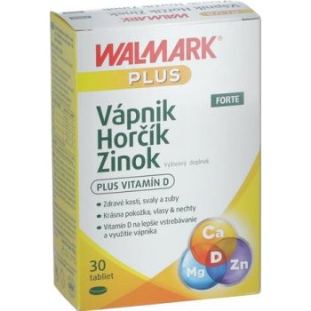 Walmark Vápník Hořčík + Zinek Forte 30 tablet od 117 Kč - Heureka.cz