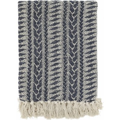 Chic Antique Přehoz z recyklované bavlny Aix Midnight 130 × 150 cm, modrá barva, textil – Zboží Dáma