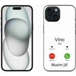 mmCase na iPhone 15 - víno volá bílé pozadí – Zboží Mobilmania