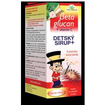 Natures Beta glucan Dětský sirup s příchutí lesní jahody 100 ml