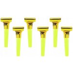 Narozeninové píšťalky Party Deco zlaté, 6 kusů – Zboží Dáma