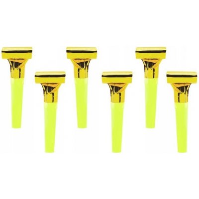 Narozeninové píšťalky Party Deco zlaté, 6 kusů – Zboží Dáma