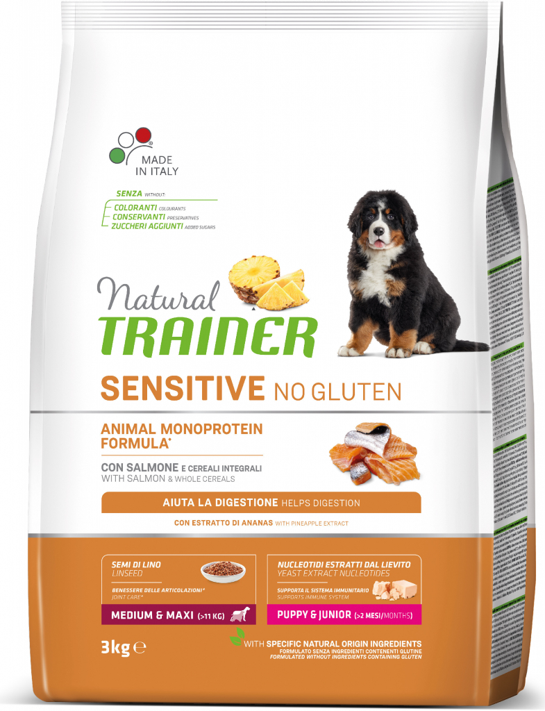 Trainer Natural Sensitive No Gluten Puppy & Junior M/M losos 3 kg