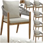 tectake 406053 zahradní židle manacor, provazový design - greige,sada 2 kusů – Sleviste.cz