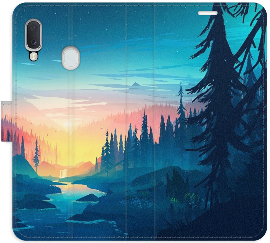 Pouzdro iSaprio Flip s kapsičkami na karty - Magical Landscape Samsung Galaxy A20e