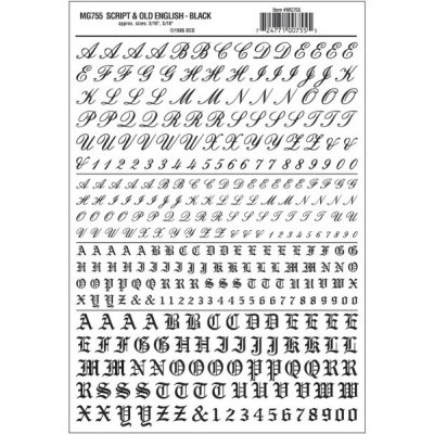 Woodland Scenics propisot písmena Script & Old English černá MG755 – Zboží Dáma